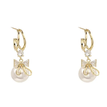 1 Pora Išskirtiniai kalnų krištolo perlų lanko smeigės auskarai moterims Kutų auskaras Nuotakos vestuvių vakarėlio papuošalai