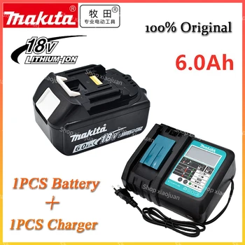 100% Originalus Makita 6.0Ah 18V ličio jonų akumuliatorių įkroviklis DC18RF BL1840 BL1830 BL1430BL1440 DC18RC įkrovimo įrankis su USB prievadu