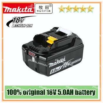 18V 5.0Ah Makita Original Su LED ličio jonų pakeitimu LXT BL1860B BL1860 BL1850 Makita įkraunama elektrinių įrankių baterija 5000