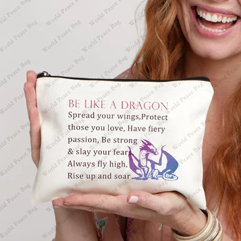 1Pc Dragon kosmetinis makiažo krepšys Drakono meilužio dovana Būk kaip drakono užtrauktuku užtrauktas maišelis
