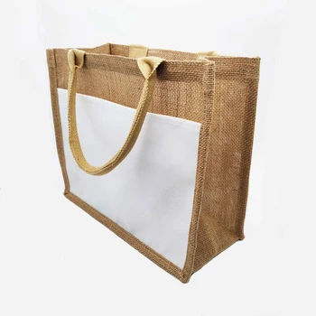 20pcs/Lot Personalized New Design Sublimation Jute Bags pirkinių krepšys Tote Bag Ruošiniai 