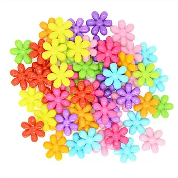 20vnt 24mm saldainių spalvos akrilo karoliukai Snaigės gėlės forma Tiesi skylė papuošalams gaminti 