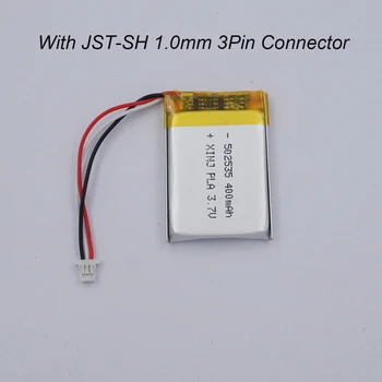 3.7V 320mAh 1.18Wh įkraunama ličio jonų baterija 402535 JST-SH 1.0mm NTC termistorius GPS pelei Bluetooth garsiakalbis DashCam