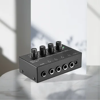 4 kanalų mini ausinės AMP HA400 Itin kompaktiškas stereofoninių ausinių stiprintuvas su maitinimo adapteriu 10MHz ausinių stiprintuvas muzikai