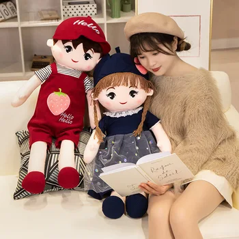 45-80cm Kawaii Berniukas Mergaitė Lėlės su drabužiais Pliušiniai žaislai Minkšti įdaryti pliušiniai lėlės Mielos mergaitės Žaislas Vaikai Gimtadienis Valentino dovana