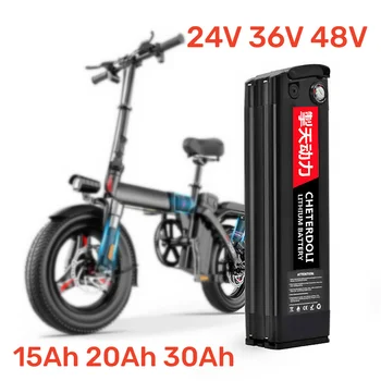 48V 20Ah 15Ah Silverfish Lithium elektrinis dviratis 1000W 500W 24V 36V ličio jonų elektrinis dviratis 48V18650Baterijos paketas+įkroviklis