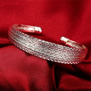 925 Sterling Silver Luxury Lucky Chain apyrankė Apyrankė Rankogaliai Moterų mados klasika Vakarėlis Vestuvių papuošalai Reguliuojami