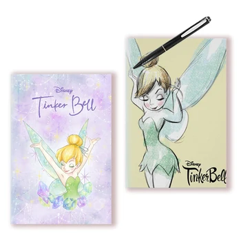 A5 Siūlų sąsiuvinis - Tinkerbell Tinker Bell - Faery Fėja Elfas Gėlė Elfai Disnėjaus anime Princesė Fėjos Rankos sukryžiuotos Užrašų knyga