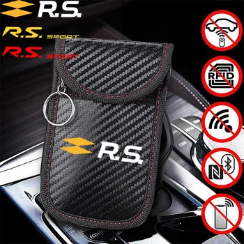 Anglies pluošto automobilių raktų dėklas Raktų pakabukas RFID ekranavimo raktas Kreditinė kortelė 