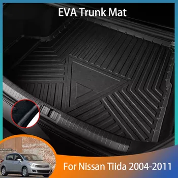 Auto Trunk Mat Nissan Tiida C11 Hečbekas 2004-2011 2007 2006 Priedas Vandeniui atsparus kilimų dėklas Įdėklas Cargo Bagažinės laikymo padėklas