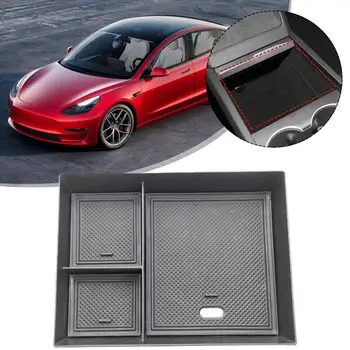 Automobilinė daiktadėžė Tesla Model 3 2022 Model Center Porankių organizatorius Automobilinės salono dėžutės priedai A2I8