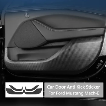 Automobilio durelių apsaugos nuo smūgio lipdukas, skirtas Ford Mustang Mach-E Kids Anti-Kick Anti-Dirty Leather apsauginis dangtelis Plėvelė Automobilio salono lipdukai
