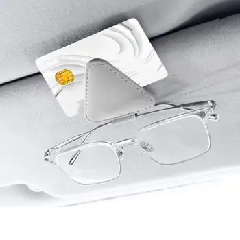 Automobilių stiklų spaustukas Magnetinis siurbimas Automobilinis skydelis nuo saulės laikiklis Universalus dirbtinės odos stovas akinių kortelėms Automatiniai priedai Lengva