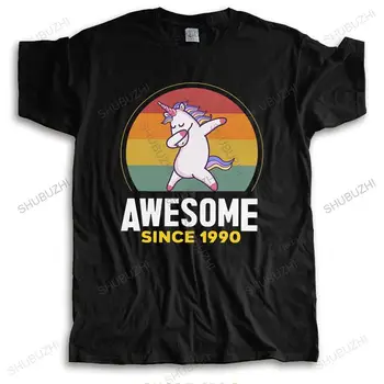 Awesome Since 1990 Marškinėliai vyrams Minkšta medvilnė Nuostabūs marškinėliai trumpomis rankovėmis Gimę 1990 m. 30-ojo gimtadienio trikotažo drabužių dovana