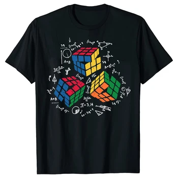 Cool Math Lover Rubik Rubix Rubics Player Cube Printed Oversized TShirt Clothes Men Boys ShortSleeve Hip-Hop Streetwear Gym Tee