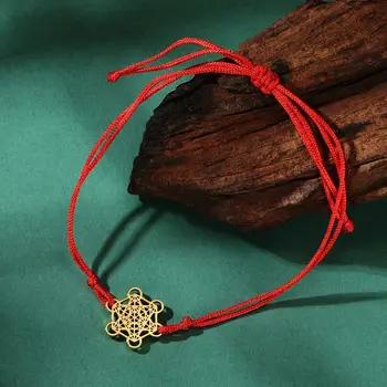 Dawapara Arkangelas Metatronas Kubas Šventosios geometrijos apyrankė Reguliuojama gyvybės sėkla Dvasinis amuletas Nerūdijančio plieno papuošalai