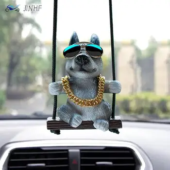 Derva Mielas šuo Anime Automobilio aksesuaras Sūpynės pakabukas Automatinis galinio vaizdo veidrodžio papuošalai Gimtadienio dovana Pora aksesuarai