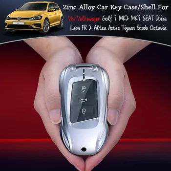 Fashion Zinc Alloy Car Key Case Shell for VW Volkswagen Golf 7 MK2 MK7 SEAT Ibiza Leon FR 2 Altea Aztec Tiguan Skoda Octavia
