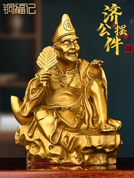 Grynas varinis gyvas Budos Budos statulos dekoravimas, meistro Daoji Li Xiuyuan figūrų dekoravimas, varinių stalviršių meistras