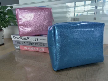 HoSwag Spiningas PVC kosmetikos krepšys Moterims reikalingas makiažo krepšys Mada Vandeniui atsparus PVC Kelionių organizatorius Tualeto reikmenų plovimo krepšys Maišelio dėklas