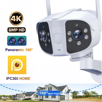 IPC360 Home 4K 8MP dvigubo objektyvo WIFI kamera 180° panoraminė plataus kampo AI žmogaus aptikimo dvipusė garso apsaugos stebėjimo kamera