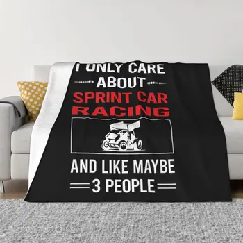 Juokingi 3 žmonės sprinto automobiliai lenktyniauja itin minkšta mikro vilnos antklode