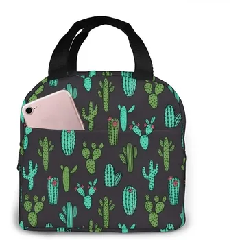 Kaktusų kaktusų augalai Kaktusas Dykumos kaktusas Pietų krepšys Nešiojamas terminis krepšys moterims Izoliuota pietų dėžutė darbui Pikniko paplūdimys