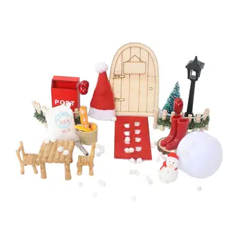 Kalėdiniai miniatiūriniai lėlių namelio aksesuarai 1/12 mastelio lėlių namų kalėdinė dekoracija mikro kraštovaizdžio dekoro dekoravimo reikmenims