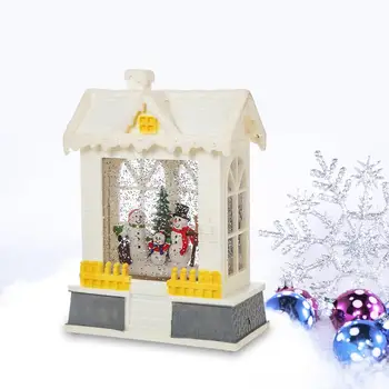 Kalėdų muzikos dėžutė Foto rekvizitas Švytintis peizažas Dekoras 15cmx8cmx21.5cm Kalėdinis ornamentinis žaislas lauko namų vidaus moterims