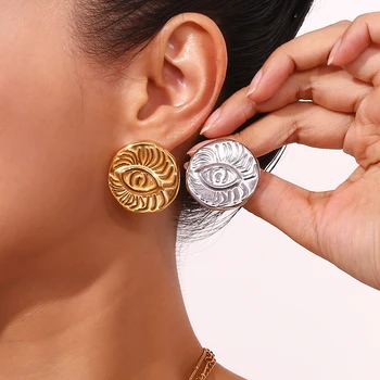 Kūrybinio dizaino blakstienų ratas Madingi moteriški auskarai 2023 18K paauksuoti nerūdijančio plieno auskarai Papuošalai moterims