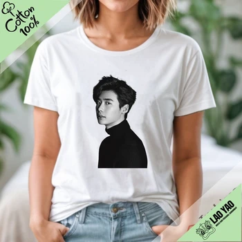 Lee Jong Suk Moteriški -shir marškinėliai vyrams 100%medvilniniai klasikiniai marškinėliai Gotų drabužiai Gatvės apranga Harajuku Kpop Y2k Drabužių viršūnės