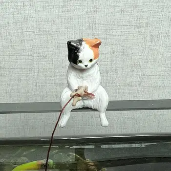 Lengvas Ryški spalva Ryški forma Patrauklus animacinis filmas Žvejybos katės ornamentas Akvariumo dekoras Akvariumo dekoras DIY