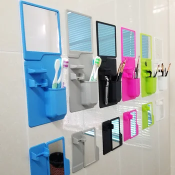Lipnus silikoninis dušo veidrodis skustuvui Dantų šepetėlis Dantų pastos laikiklis Laikymo Vonios kambario aksesuarai Sieninės lentynos Kelioninis rinkinys