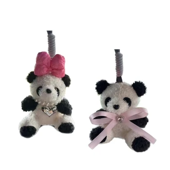 Madingas pandų krepšio žavesys Mielas Panda raktų pakabukas Automobilio raktų dekoravimas Linksma raktų pakabuko dovana gyvūnų mylėtojams