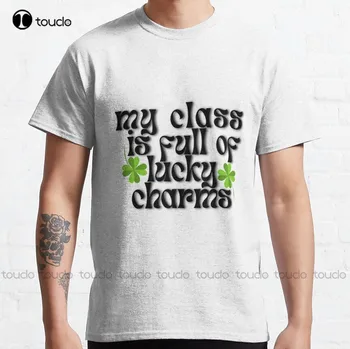 Mano klasė pilna Lucky Charms Klasikiniai marškinėliai Juodi marškinėliai lauke Paprasti Vintag laisvalaikio marškinėliai Harajuku Streetwear Xs-5Xl
