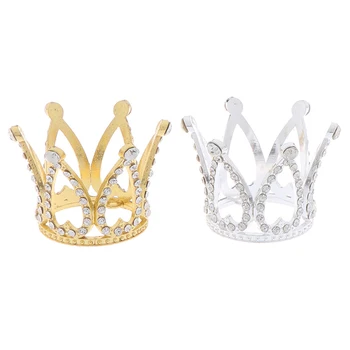 Mini Crown Princess Topper Krištolinis perlas Vaikų plaukų papuošalai Vakarėlio dekoras