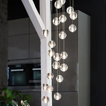 Modernus krištolo šviestuvas LED pakabukas Kabanti šviesa Krištolo rutulys Šviestuvai Laiptai Cristal Šviestuvas Namų apšvietimas