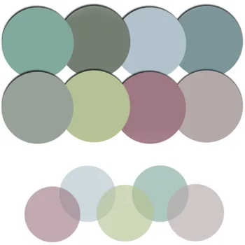 Morandi spalvų derinys Memo Pad lipdukai Apskrita pusiau skaidri lipni etiketė Vandeniui atsparus PET pranešimų indekso lipdukas