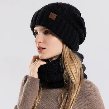 Moterys Megzta skrybėlė Žiema Dviratis Vėjo nepraleidžiantis šiltas kepurė Žieminės kepurės Šilta Lyguma Megzta kepurė Viso veido Šilta skrybėlė