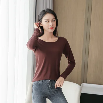 MRMT 2023 Visiškai nauji moteriški modaliniai apatiniai marškinėliai marškinėliai ilgomis rankovėmis Moterys Lnner dėvi paltą apvaliu kaklu Visi atitinka ploną