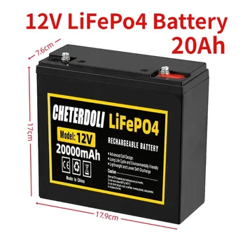 Nauja 12V 20Ah LiFePo4 baterija Ličio geležies fosfatas 12V 24V LiFePo4 įkraunama baterija vaikiškiems paspirtukams Valties variklis be mokesčių