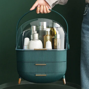 Naujas kosmetikos laikymo dėžutės makiažas vandeniui atsparus dulkėms vonios kambario darbastalio grožio makiažo organizatorius Odos priežiūros laikymo stalčius