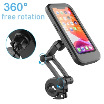 Neperšlampamas motociklo dviračio mobiliojo telefono laikiklis Palaiko universalų dviračio GPS 360° pasukamą motociklo mobiliųjų telefonų laikiklį