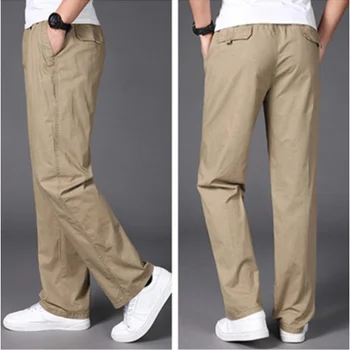 New Men Cargo Pants Loose Wide-Leg Pants Mens Casual Solid Big Pockets Hip-Hop Straight High Waist Pants Naujos kelnės D143