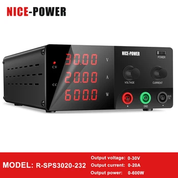 NICE-POWER Didelės galios reguliuojamas 200V 3A nuolatinės srovės darbalaukio maitinimo šaltinis 120V 10A stendas Laboratorinis šaltinio priežiūros testas 60V 20A