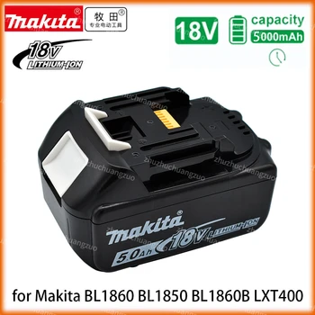Original Makita 18V 5.0Ah 6.0Ah Su LED ličio jonų pakeitimu LXT BL1860B BL1850 Makita įkraunama elektrinių įrankių baterija 5000