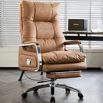 Prabangus dizaineris Biuro kėdė Odinė pagalvė Pagrindo atrama Biuro kėdė Paminkštinta pagalvėlė Cadeira de Escritorio biuro baldai