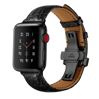 Prancūzija aligatorius Fhx-kz odinis dirželis Apple laikrodžio juostai 42mm 38mm 44mm 40mm Apple Watch 6 5 4 3 2 iwatch apyrankė