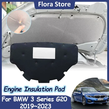 Priekinis variklio gaubto padas BMW 3 serijos G20 318i 320e 2019 ~ 2023 garso šilumos izoliacija Medvilninis dangtelis Garsui nepralaidus salono priedas