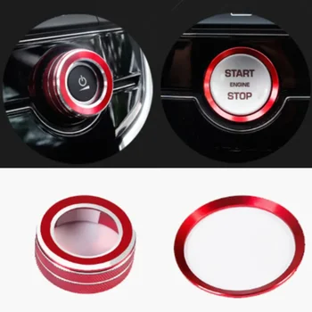 Red Start Stop Ring &garsumo valdymo mygtuko apdaila Jaguar XE XEL XF XFL F-PACE automobilių salono lipdukai NAUJI
